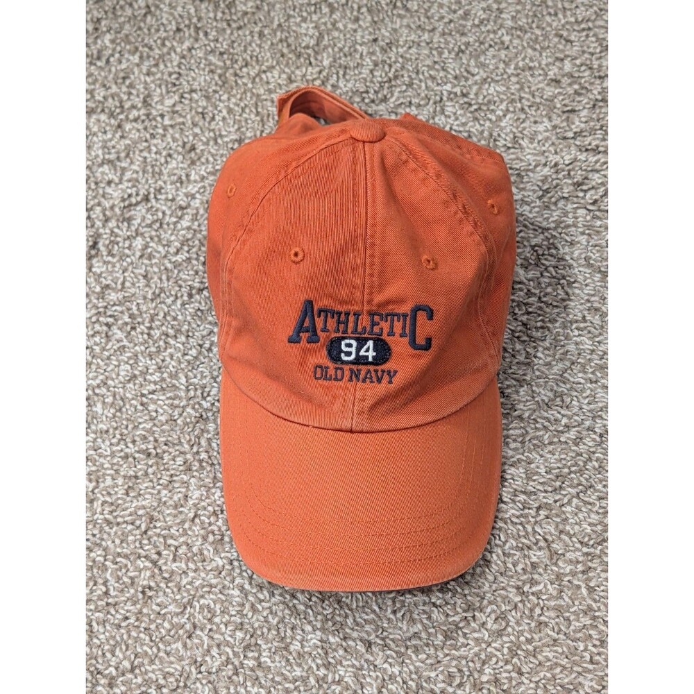 Old Navy Athletic 94 Orange Y2K Baseball Cap Sz L/XL Dad Style Strapback